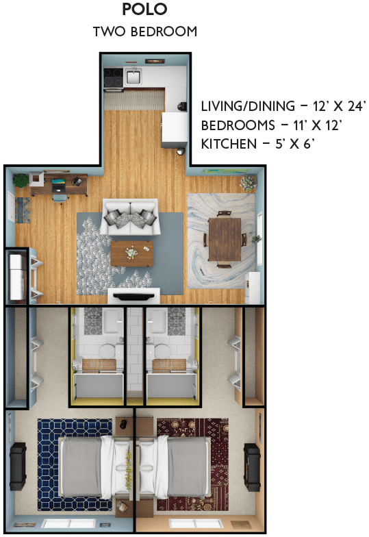 Floor Plans - Two Bedroom - Polo